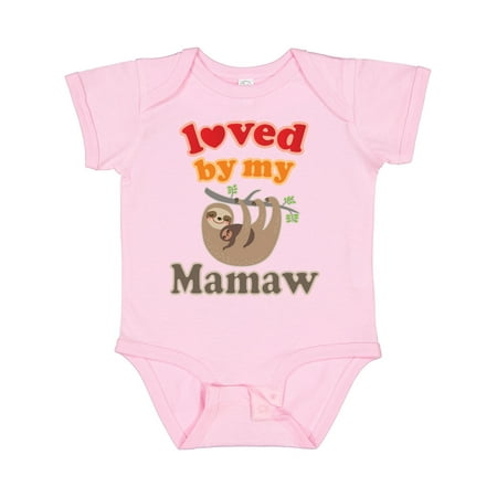 

Inktastic Mamaw Sloth Loves Me Gift Baby Boy or Baby Girl Bodysuit