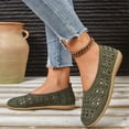 thumbnail image 4 of HTHLVMD Women Breathable Slip-On Shoes, Soft Suede Comfort Shoes, Laser Cut Ballet Flats, Slip-On Walking Shoes, Cut-Out Suede Flats, Womens Loafers & Slip-Ons, Green 7.5, 4 of 6