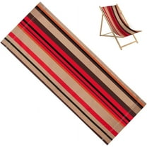 1pc Beach Chair Replacement Fabric Burly Wood Orange Black Stripes Sling Chairs Canvas 45x17 Inch Folding Lounge Deck Chair Cloth Cover for Patio Outdoor Sunbathing Garden Courtyard