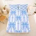 thumbnail image 5 of Erosebridal Dreamy Princess Bowknot Kids Full Size Sheets,Blue Cute Bowtie Print Bed Sheets For Bow Lover 4 Pieces, 5 of 6