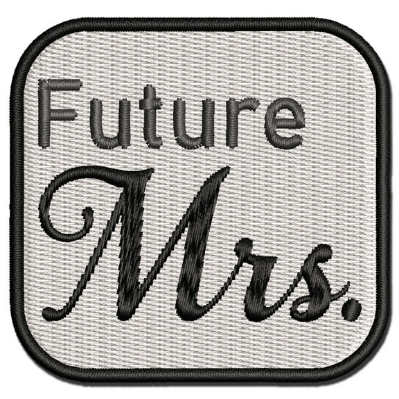 Future Mrs Bride Wife Marriage Fiancee Applique Multi-Color Embroidered Iron-On Patch - 2.5 Inch Small