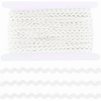 25 Yards White RIC Rac Ribbon Wool Yarn Rick Rack Trim 1/4 Inch Rickrack Lace Wave Ribbon Zig Zag Wave Bending Lace Trim S Shaped Fabric for Sewing DIY Crafts Christmas