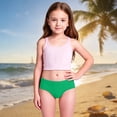 thumbnail image 2 of Glisme Toddler Girls Swimsuits 4-5 Years Solid Color Beach Swim Shorts For Elastic Waist Solid Color Swimwear Bottoms Basic Wear Green, 2 of 9
