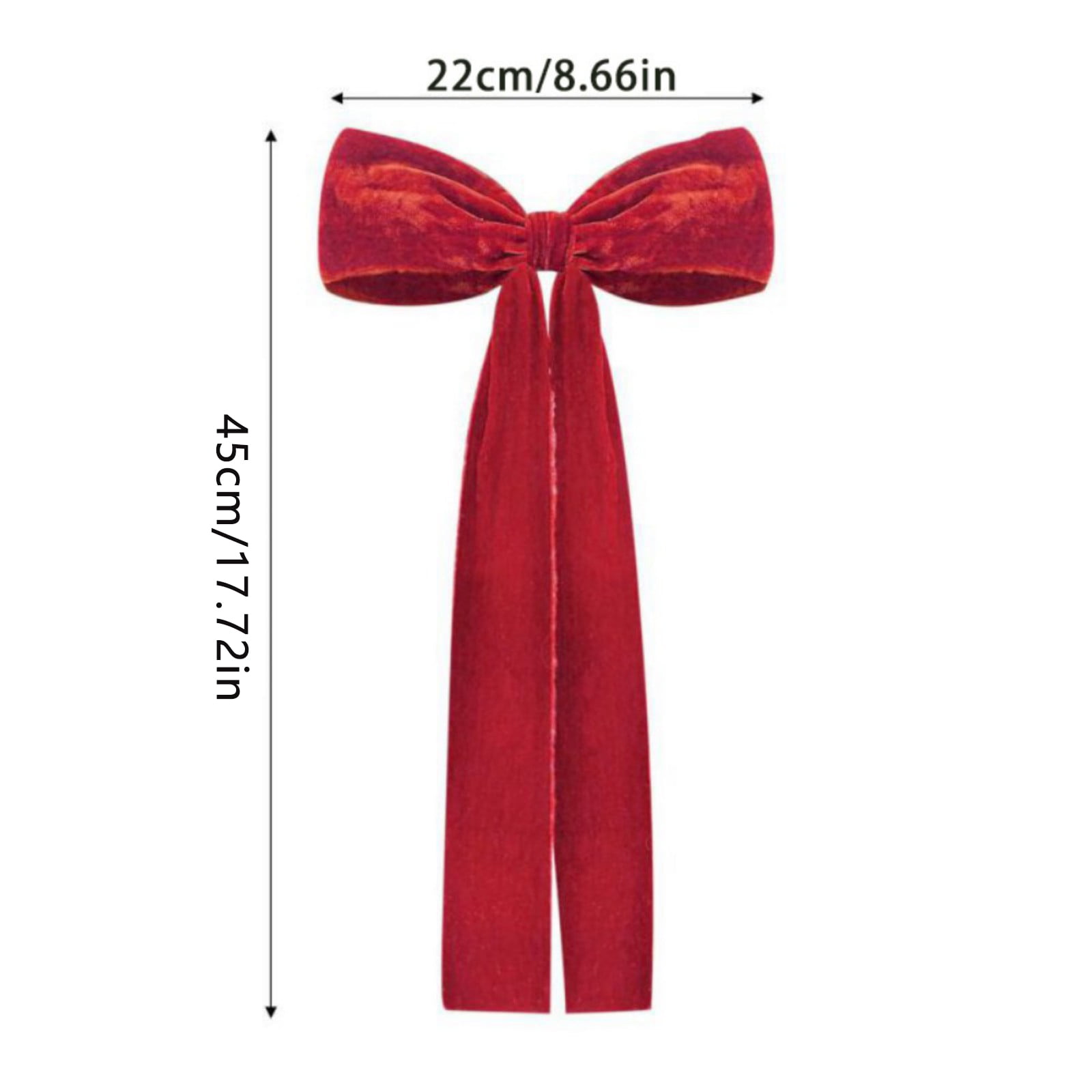 2PCS Christmas Velvet Ribbon Bows Large Fringe Holiday Tree Topper Vintage Raw Edge Bows for Christmas Tree,Stocking,Ornament,Rustic Crafts Bows for Xmas,Home Decor