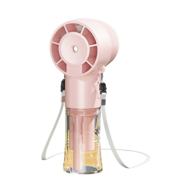 Cateissary Ventilador de cuello colgante en miniatura de ABS con mini ventilador compacto de alta belleza para refrigeración, ventilador de mano Electrodomésticos rosa