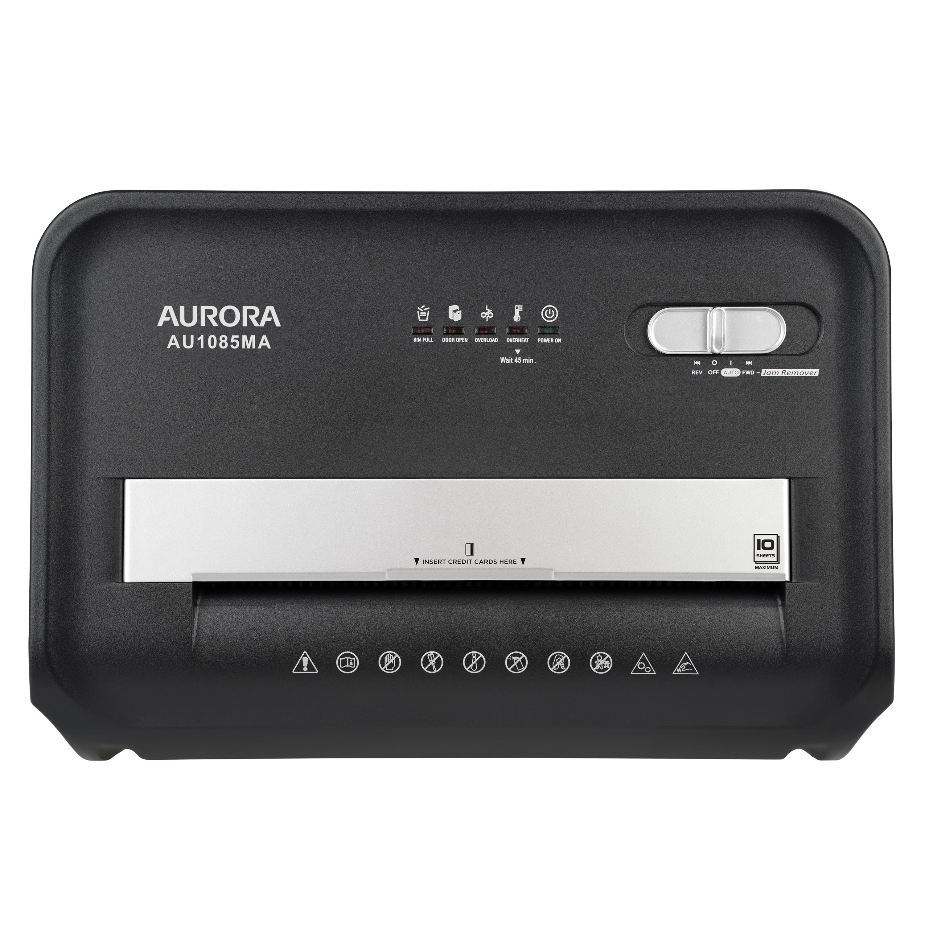 Aurora AU1085MA High-Security 10-Sheet Micro-Cut Paper and Credit Card Shredder with 4-Gallon Pullout Wastebasket/ 20 min Run Time