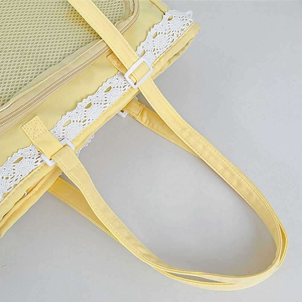 Slccxzc Japanese Style Lace Ita Bag Clear Display Anime Tote Shoulder Crossbody Handbag