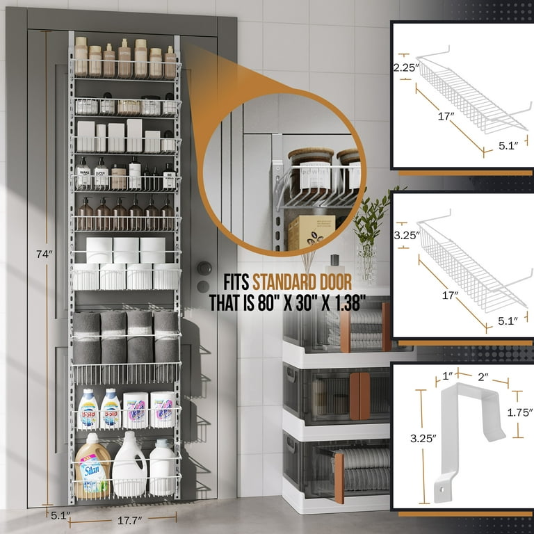 Home Complete 9 Tier hanging Wall Rack Over the Door Organizer with Adjustable Shelves White Walmart