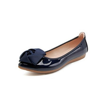 

Woobling Women s Loafers Slip On Flat Shoes Non-slip Flats Dance Boat Shoe Fashion Comfort Casual Royal Blue Patent Leather Upper 6