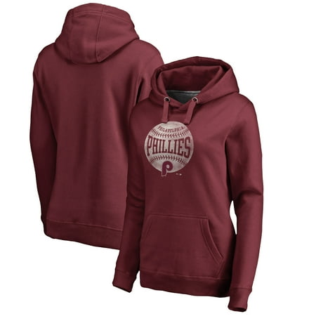 Maroon Pullover Hoodie - Philadelphia Phillies Fanatics Branded Women's Cooperstown Collection Slider Pullover Hoodie - Maroon