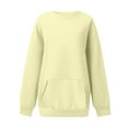 thumbnail image 5 of Duoif Womens Sweatshirt, Oversized Solid Color Sweatshirt with Pocket - Women's Loose Pullover Sweatshirt for Women Beige L, 5 of 5
