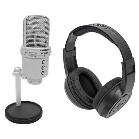 headphones samson microphone recording interface podcast usb track studio