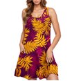 thumbnail image 4 of Mustard Yellow Flower Graphic Loose Fit Dresses for Women Summer Fall Sleeveless Crewneck Spandex Midi Knee High Casual Dresses Ladies 2025 Soft Comfy Clothing Y2K L, 4 of 4