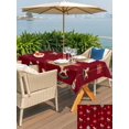 thumbnail image 4 of Outdoor Tablecloth with Umbrella Hole and Zipper, Christmas Rectangle Table Cloth 60x102 Inch Waterproof Tablecloth, Winter Xmas Balls Cartoon Cute Weeping Red Picnic Table Cover for Patio Camping, 4 of 7