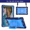 thumbnail image 2 of SaniMore for Samsung Galaxy Tab A9 Plus 12.4" 2023 SM-X810/X816/X818 Case, Multi-Functional with Handle Shoulder Strap & 360° Rotatable Kickstand Shockproof Protective Case for Girls Boys, Navy/Blue, 2 of 9