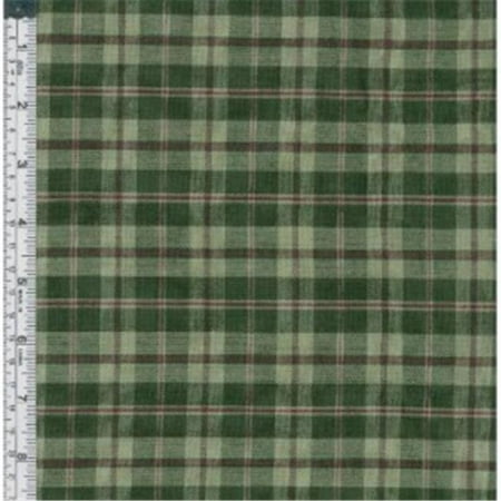 Textile Creations CC-318 Country Cupboard Fabric, Green Med Plaid, 15 yd.