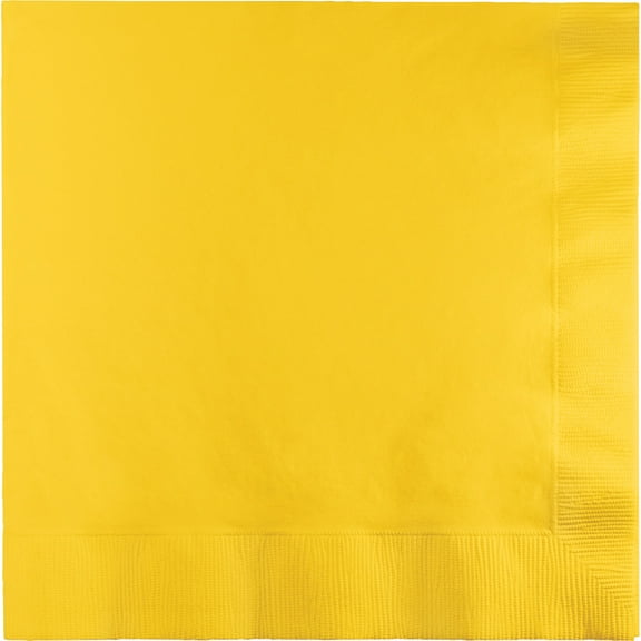Party Central 2-Ply Disposable Luncheon Napkins - 6.5" - School Bus Yellow - Club Pack of 600