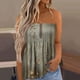 thumbnail image 2 of Playeras,Blusas y Tops,Ropa para Mujer Damas Camisetas Camiseta de tirantes sin mangas con estampado floral para mujer, cintura elástica plisada, sin espalda (Grey, XXL), 2 of 4