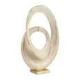 thumbnail image 3 of Abstract Ring Art Home Decor Sculpture Figurine - Modern Table Accent for Coffee Table and Room Display - Oval Ornament for Living Room, Bathroom, Office or Shelf Use - 20", Gold & Metallic, 3 of 13