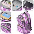 thumbnail image 4 of Purple and White Checkered Pattern Backpack for School, Cute School Bag with Adjustable Shoulder Straps and Padded Back, 16.9"x12.6"x5.9", 4 of 5