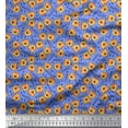 thumbnail image 1 of Soimoi Georgette Viscose Fabric Text & Tiger Face Cartoon Print Fabric by The Yard 42 Inch Wide, 1 of 3