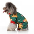 thumbnail image 3 of Christmas Costume Cartoon Animal Fairy Dog Pajamas Pet Clothes Jumpsuit PJS Apparel Soft Green, 3 of 12