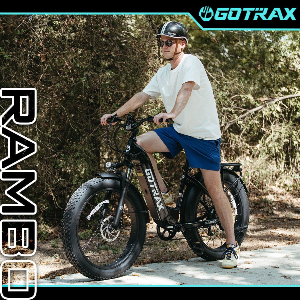 GOTRAX Rambo 500W Fat Tire Electric Bike for Adults,25-Mile Range, 4" off-road Tires, 7-Speed, LED Headlight