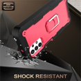 thumbnail image 6 of SaniMore for Samsung Galaxy A32 5G 6.5" 2021 Case with Hidden Bracket Rugged Heavy Duty Protective [Hard PC Back + Silicone Bumper] Shokcproof Anti-drop Tri-layer Htbird Shell, Black/Rose, 6 of 7