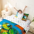 thumbnail image 3 of jejeloiu Cartoon Summer Turtle Twin Duvet Cover,Sunglasses Beach Scene Twin Bedding For Boys,Blue Yellow,Polkadot Reversible,2pcs,1 Duvet Cover and 1 Pillowcase, 3 of 6