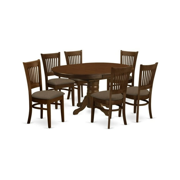 East West Furniture Kenley 7-piece Wood Dining Room Set in Espresso