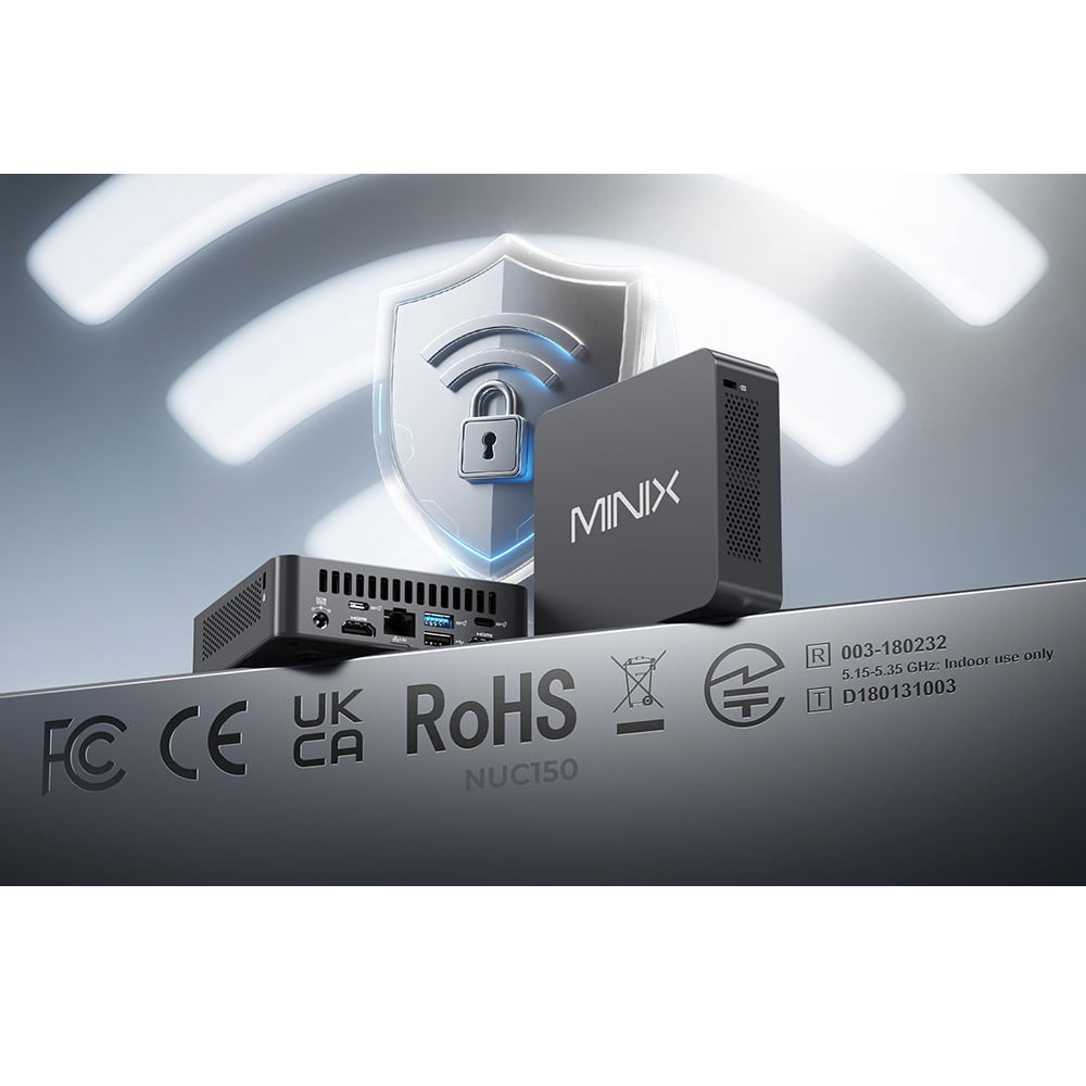 Mini PC – Intel® N150 and Core™ 3 Processor Options, 16GB DDR5 Memory, 512GB SSD, Wi-Fi 6, 4K@60Hz Display, Dual LAN & Bluetooth MINIX NUC 150