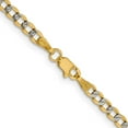 thumbnail image 3 of 14K Yellow Gold Curb Chain Styles Necklace 20 inch 3.4 mm Semi-Solid with Rhodium Pav‚ Lobster Clasp, 3 of 4