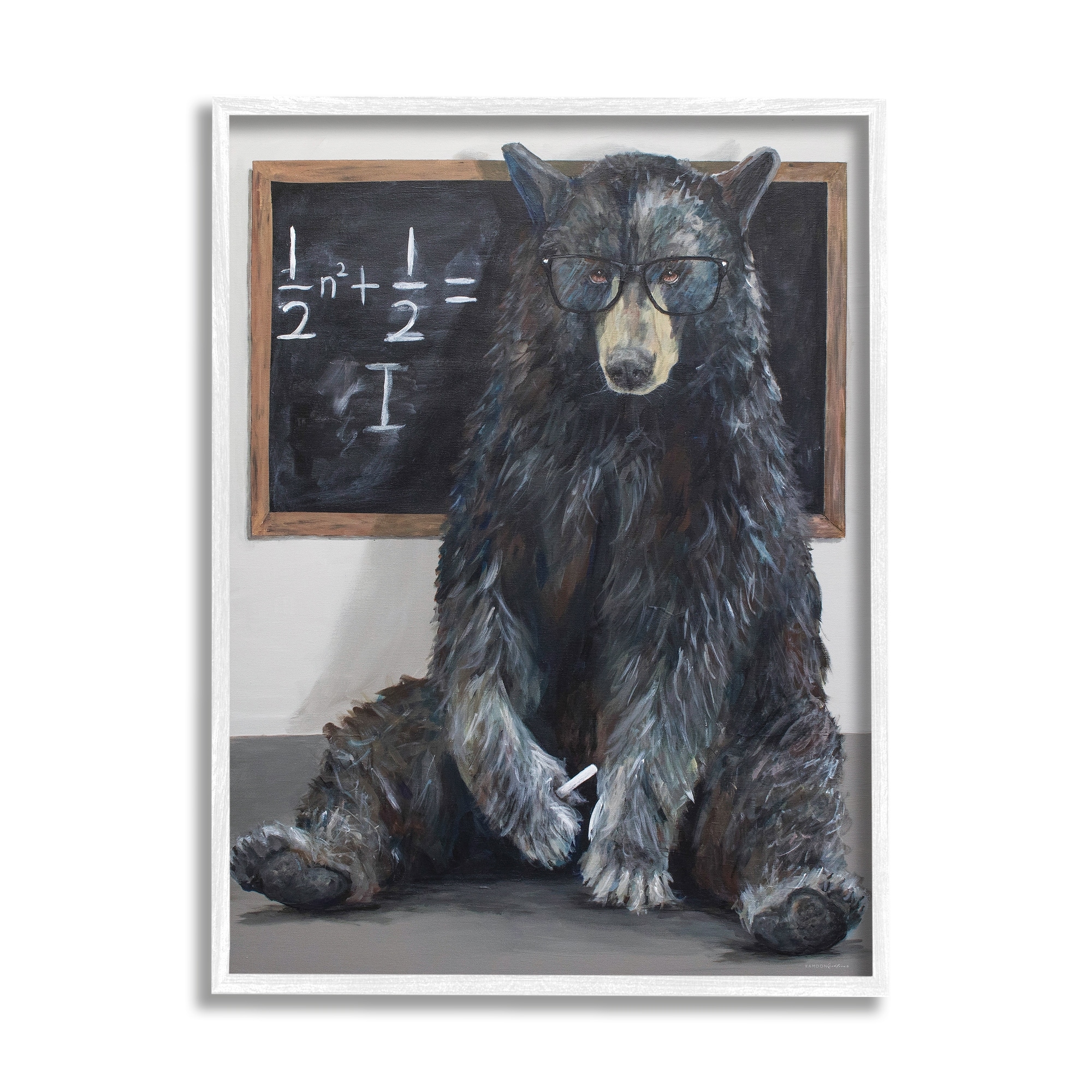 Stupell Industries Forest Bear Teacher Algebra Equation Math School Room, 11 x 14, Design by Kamdon Kreations