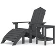 thumbnail image 1 of Silla Adirondack VidaXL para exteriores con reposapiés y mesa, color antracita, 1 of 8