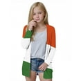 thumbnail image 2 of UQJfacai Girls Cardigan Color Block Long Sleeve Open Front Causal Outerwear Overcoats Kids Cute Knit Sweater Top with Pockets, 2 of 8