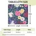 thumbnail image 2 of Pioneer Flower Floral Print Pattern Square Fitted Tablecloth with Elastic Edge,Square Table Cover,Washable Elastic Table Cover for Home Kitchen Party Decor 34"x34", 2 of 6