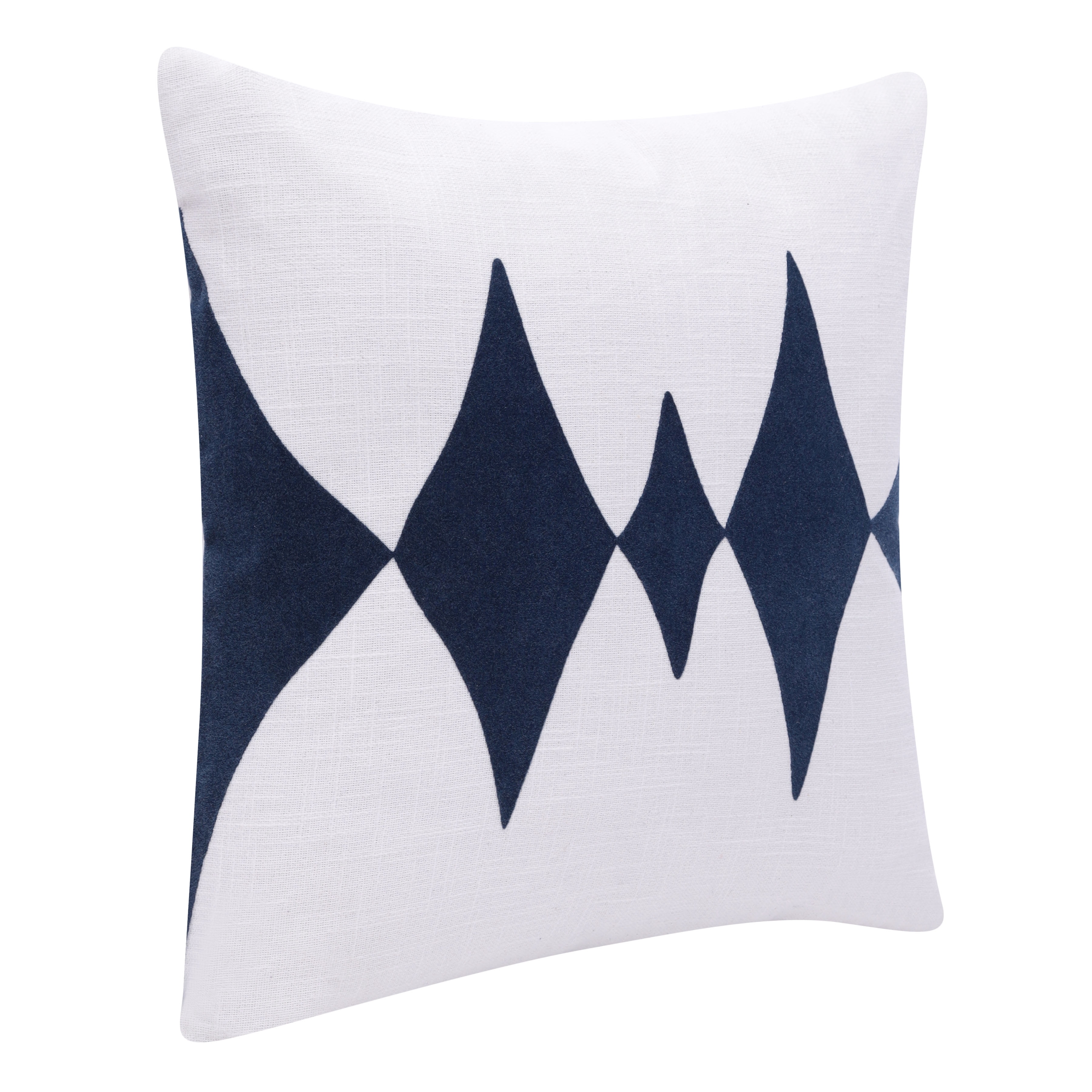 Harlow Hill Stacy Garcia 20" x 20" Ocean Blue/White Diamond Cotton Blend Adult Decorative Throw Pillow Cover