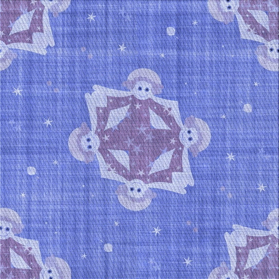 Ahgly Company Machine Washable Indoor Square Transitional Denim Blue Area Rugs, 4' Square