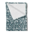 thumbnail image 2 of Flower Soft Flannel Fleece Blanket, Botanical Arrangement in Hand Drawn Style Spring Themed Nostalgic Nature, Cozy Plush for Indoor and Outdoor Use, 60" x 80", Slate Blue and White, by Ambesonne, 2 of 5