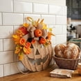 thumbnail image 2 of Burlap Pumpkin Wreath for Front Door Farmhouse Fall Wreath, Fall Door Decor, Halloween Autumn Wreath for Porch Home Decor, 2 of 7