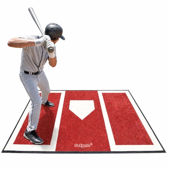 GoSports Baseball and Softball Hitting Mat for Batting Stance Practice - 6 x 4 ft