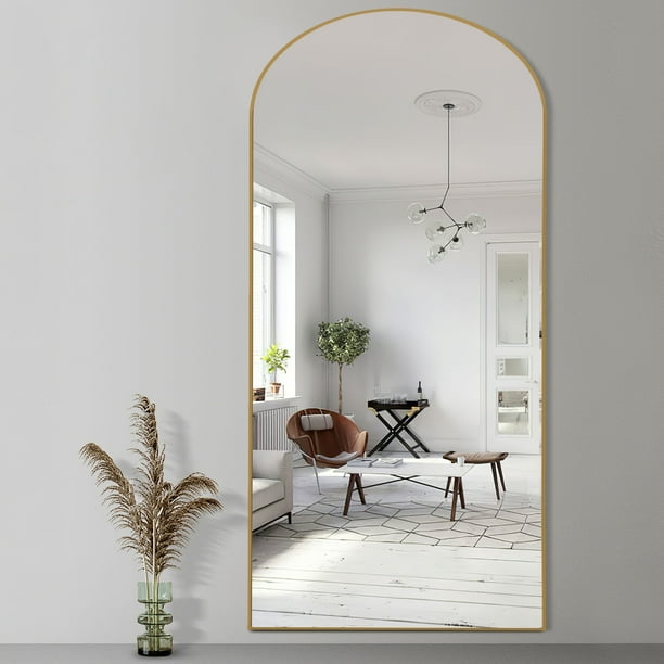 NeuType Full Length Mirror Floor Arched Gold 71"x32"