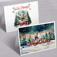thumbnail image 3 of Merry Christmas Santa Reindeer Antlers Maltese Sleigh Xmas Winter Holiday 7x5in Folded Greeting Card Maltese Dog Lover Gifts Idea Single Note Card with Envelope - 00023, 3 of 5