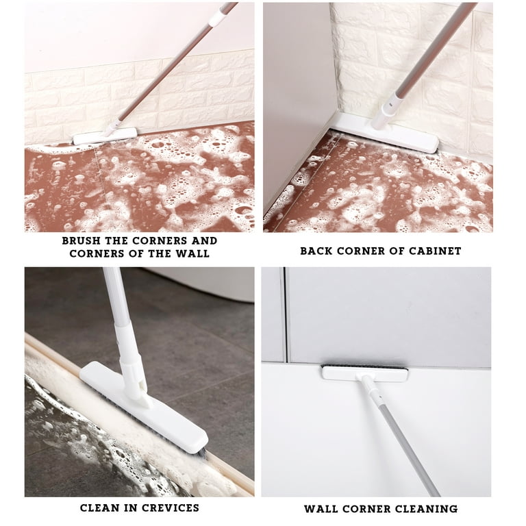 Floor Scrub Brush with Long Handle Retractable Corner Crevice Brush for  Clean Shower Bathtub Grout Tiles Corners Cracks 