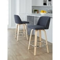 thumbnail image 2 of Carson Carrington  Vallberga 26" Counter Stool with Natural Wood Base (Set of 2) Blue Fabric/Round Chrome Footrest Natural Finish,Chrome Finish, 2 of 5