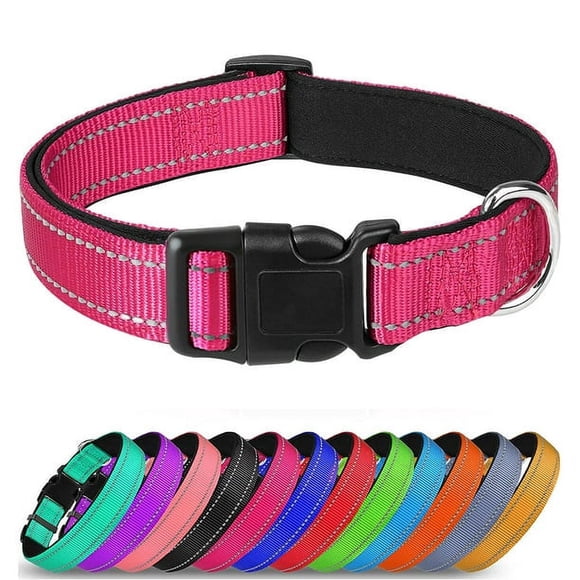 Reflective Dog Collar Soft Neoprene Padded Breathable Nylon Pet Collar Adjustable for Small Medium Large Extra Large Dogs