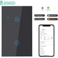 thumbnail image 3 of BSEED Smart Touch Light Switch, 2.4GHz WiFi in-Wall Light Switches, Tempered Glass Panel, Works with Alexa/Google/IFTTT, Neutral Wire Needed, No Hub Required, 2 Gang 1 Way, Pack of 2 (Black), 3 of 7