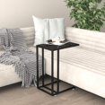 thumbnail image 1 of vidaXL Computer Side Table Black Marble 50x35x65 cm Tempered Glass, 1 of 4