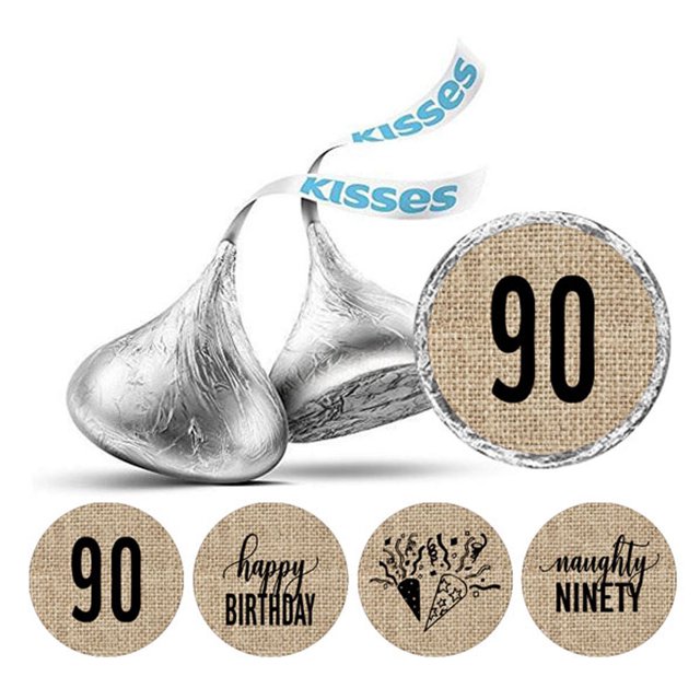 Darling Souvenir 190 Pcs Naughty Ninety Birthday Theme Stickers chocolate Labels-Brown