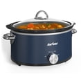 thumbnail image 2 of 3QT Compact Slow Cooker & Food Warmer with 3 Temperature Settings, Removable Ceramic Pot, Dishwasher-Safe Glass Lid, Stainless Steel - Available in Black, Silver, and Blue, 2 of 9